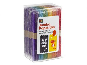 Jumbo Popsicle Sticks Coloured Packet of 200