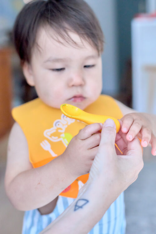 Palm Grasp Silicone Spoon & Fork Set - Image 2