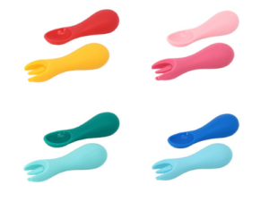 Palm Grasp Silicone Spoon & Fork Set