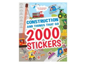 2000 Stickers - Construction sticker book featuring 48 pages of fun activities with construction-themed stickers like cranes, bulldozers, and hard hats.
