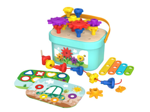 Rainbow Pegs and Cogs Stacking & Lacing Set