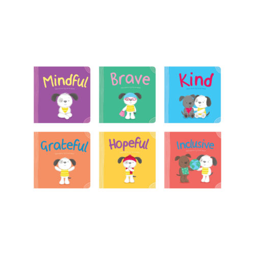 Resilience book series for children featuring Hopeful, Grateful, and Mindful titles with illustrated covers promoting emotional wellbeing.