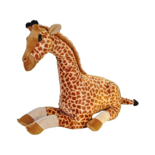 Gerald the 5kg weighted plush toy giraffe, 76cm long, with ultra-soft fur and lifelike details, ideal for sensory input, cuddling, and anxiety support.